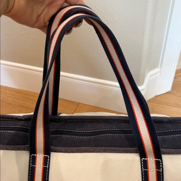 Tory Burch Womens Cream and Navy Tote - Picture 4 of 5